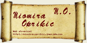 Miomira Oprikić vizit kartica